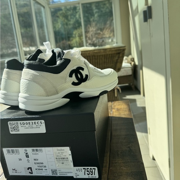 Chanel White and Black Sneakers - Picture 2 of 10